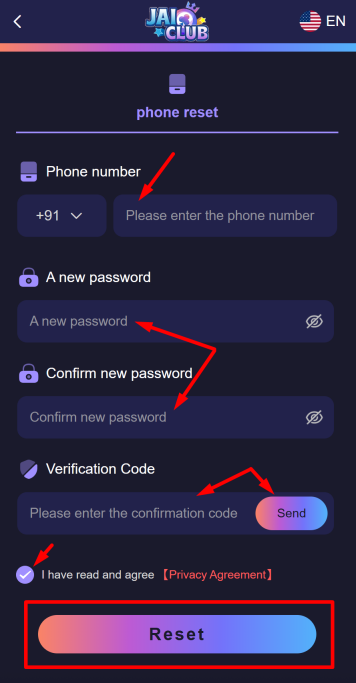 password reset India